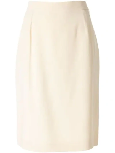Pre-owned Saint Laurent Straight Skirt In Neutrals