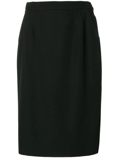 Pre-owned Saint Laurent Classic Pencil Skirt In Black