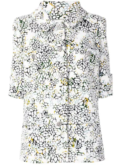 Pre-owned Chanel Vintage Flower Long-length Jacket - White