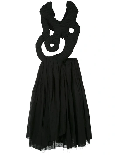 Pre-owned Comme Des Garçons Abstract Detail Draped Dress In Black