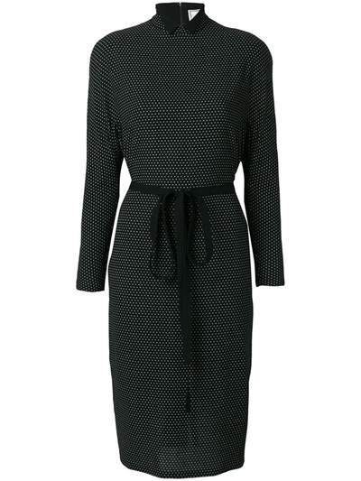 Pre-owned Versace Polka Dot Print Dress In Black