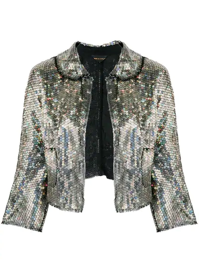 Pre-owned Comme Des Garçons 2000s Sequinned Cropped Jacket In Metallic
