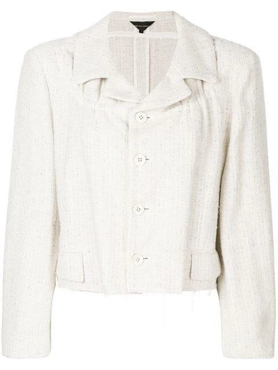 Pre-owned Comme Des Garçons Distressed Cropped Jacket In Neutrals