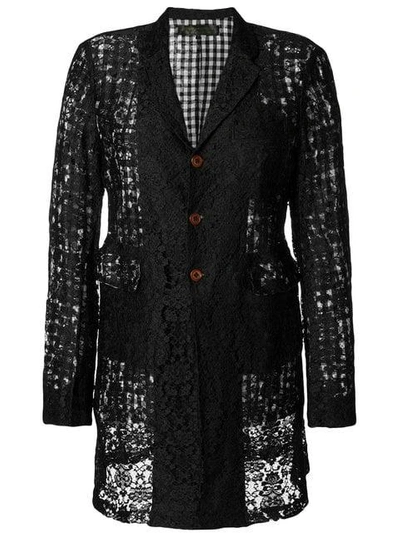 Pre-owned Comme Des Garçons Midi Lace Jacket In Black