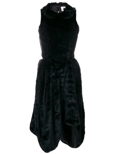 Pre-owned Comme Des Garçons 2000s Faux-fur Cutout Dress In Black