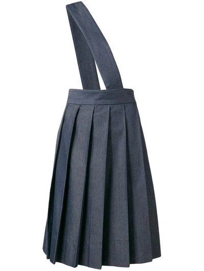 Pre-owned Comme Des Garçons 1997 Asymmetric Braced Skirt In Blue