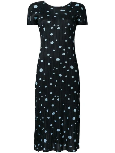 Pre-owned Issey Miyake Pleated Polka Dots Dress In Multicolour