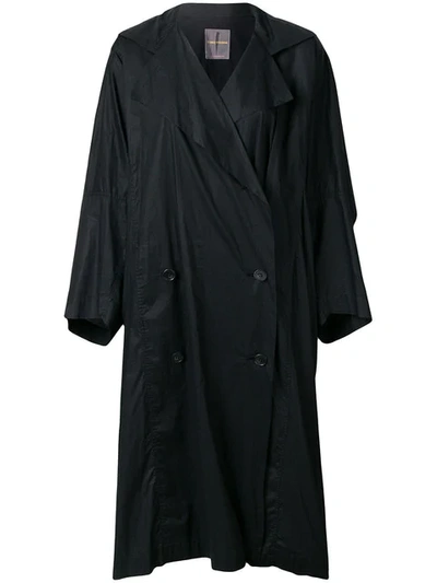 Pre-owned Issey Miyake Cocoon Coat In Black