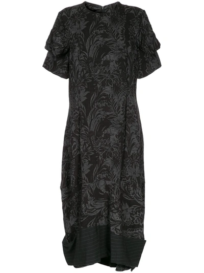 Pre-owned Comme Des Garçons Floral Jacquard Dress In Black