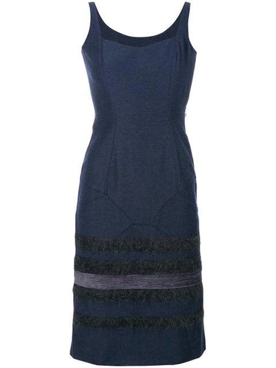 Pre-owned John Galliano Panelled Midi Dress In Blue