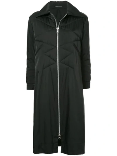Pre-owned Yohji Yamamoto Vintage Quilted Long Coat In Black