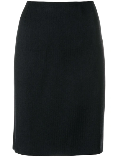 Pre-owned Versace Straight Classic Skirt In Black