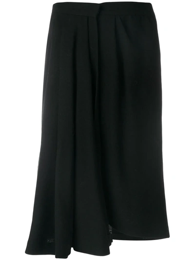 Pre-owned Saint Laurent Side Draped Detail Skirt In Black