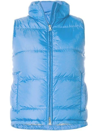 Pre-owned Prada Sleeveless Zipped Vest In Blue