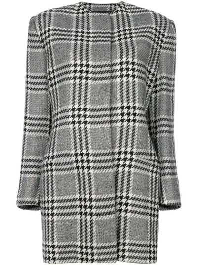 Pre-owned Versace Houndstooth Coat In Black