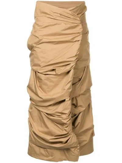 Pre-owned Issey Miyake Cocoon Skirt In Brown