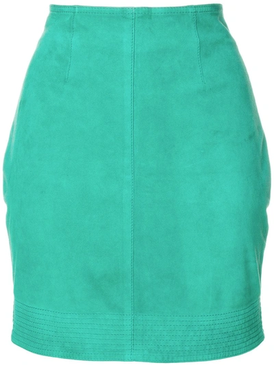 Pre-owned Versace Mini Fitted Skirt In Green