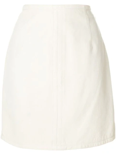 Pre-owned Versace Mini Fitted Skirt In White