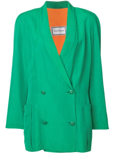 Pre-owned Versace Double-breasted Blazer In Green