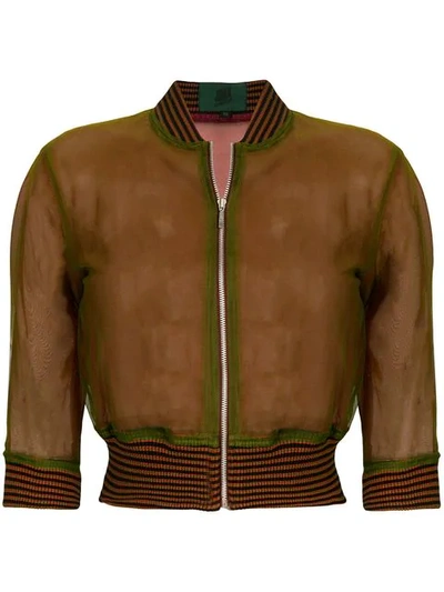 Pre-owned Jean Paul Gaultier Vintage Sheer Bomber Jacket In Green