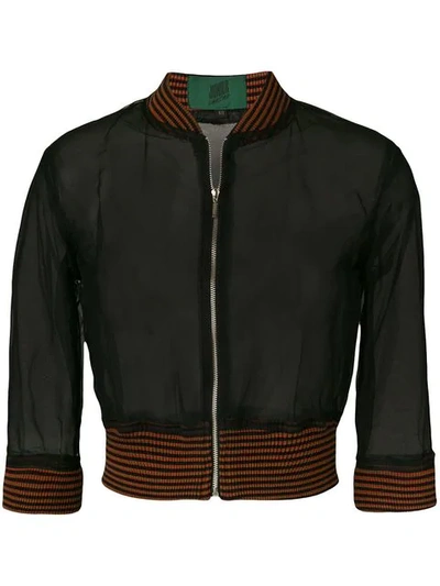 Pre-owned Jean Paul Gaultier Vintage Sheer Bomber Jacket In Black