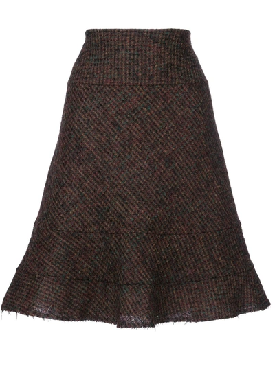 Pre-owned Junya Watanabe Raw Edge Skirt In Brown