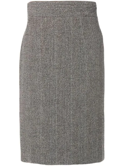 Pre-owned Prada Knitted Midi Skirt In Grey