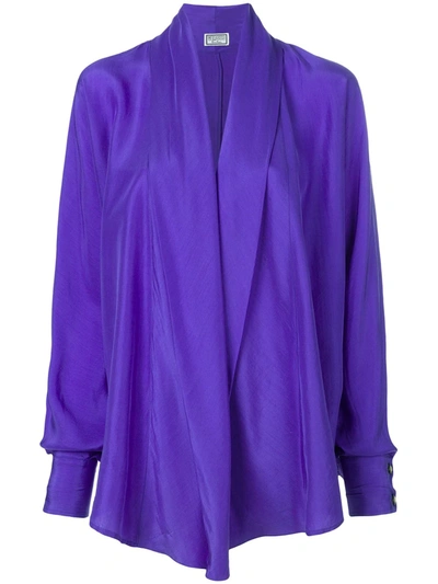 Pre-owned Versus Vintage Draped Waterfall Shirt In Purple