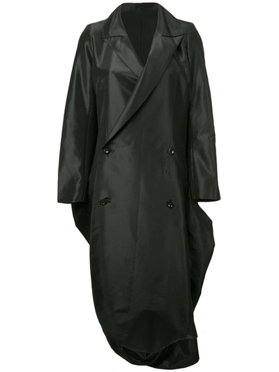 Pre-owned Yohji Yamamoto Vintage Bell Bottom Double Breasted Coat In Black