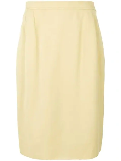 Pre-owned Saint Laurent Straight Skirt In Yellow