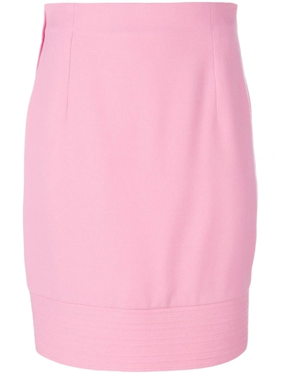 Pre-owned Versace Fitted Midi Skirt In Pink