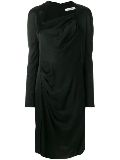 Dior Christian  Vintage Draped Evening Dress - Black