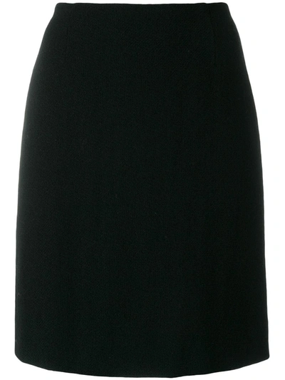 Pre-owned Moschino Vintage Straight-cut Skirt In Black