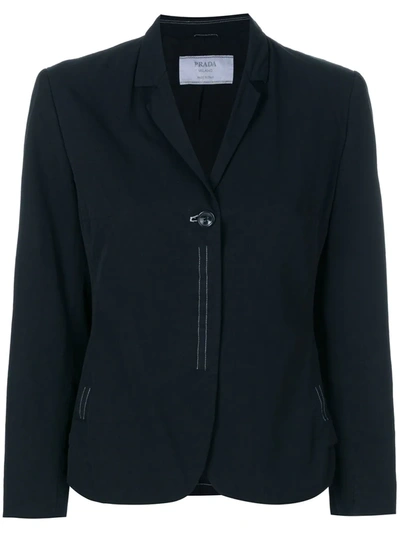 Pre-owned Prada 1990s Single-button Blazer In Black