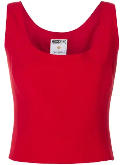 Pre-owned Moschino Vintage Corset-style Sleeveless Top In Red