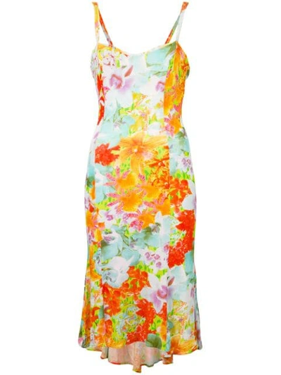Pre-owned Versace Floral Print Dress In Multicolour
