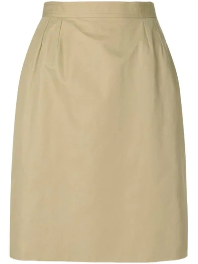 Pre-owned Saint Laurent High Rise Straight Skirt In Neutrals