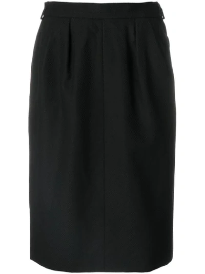 Pre-owned Saint Laurent High-waisted Tulip Skirt In Black