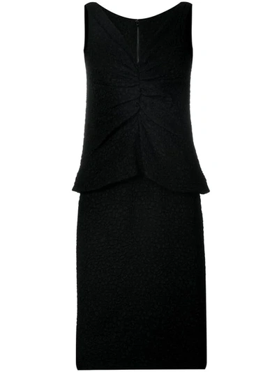 Pre-owned Dior Christian   Layered Textured Dres - Black