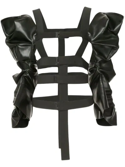 Pre-owned Comme Des Garçons Pu Harness Sleeves In Black Pre-owned Comme Des Garçons Pu Harness Sleeves In Black