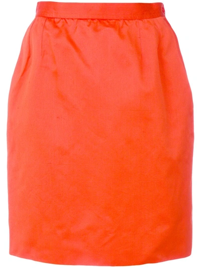 Pre-owned Saint Laurent Straight Short Skirt In Orange