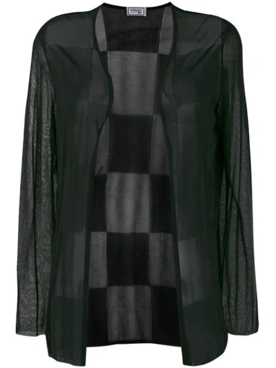 Pre-owned Versace Checked Back Sheer Jacket In Black