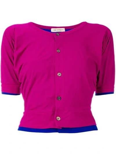 Pre-owned Comme Des Garçons Layered Short-sleeved Blouse In Pink