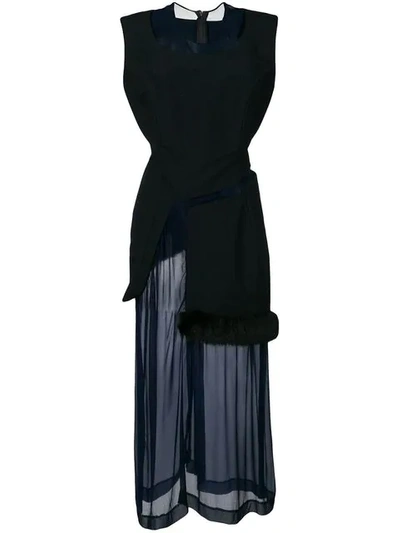 Pre-owned Comme Des Garçons 1997 Layered Sheer Dress In Blue