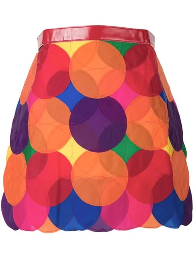 Pre-owned Junya Watanabe Fluo Circle Accumulation Skirt In Multicolour