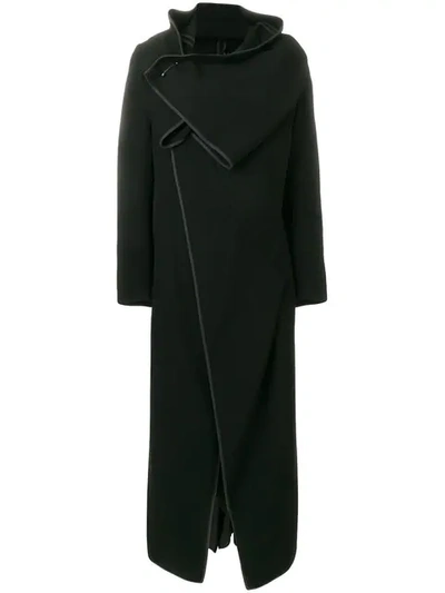 Pre-owned Comme Des Garçons Wrap Front Coat In Black