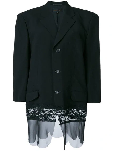 Pre-owned Comme Des Garçons Buttoned Blazer In Black