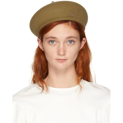 Maison Michel Tan New Bonnie Beret In Camel