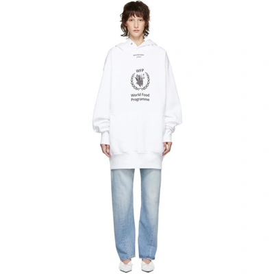 Balenciaga World Food Programme Hoodie In Offwhite/ Black