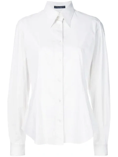 Pre-owned Dolce & Gabbana Pointed Collar Shirt In White